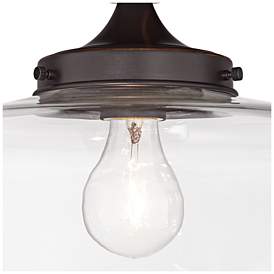 Image4 of Regency Hill Schoolhouse Floating 12" Bronze Clear Glass Ceiling Light more views