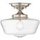 Regency Hill Schoolhouse Floating 12" Nickel Clear Glass Ceiling Light