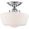 Regency Hill Schoolhouse Floating 12" Wide Chrome Opaque Ceiling Light