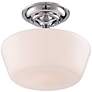 Regency Hill Schoolhouse Floating 12" Wide Chrome Opaque Ceiling Light