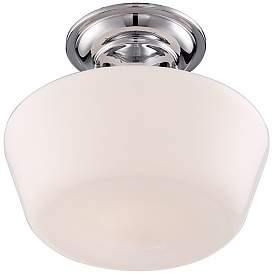 Image5 of Regency Hill Schoolhouse Floating 12" Wide Chrome Opaque Ceiling Light more views