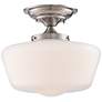2_Regency Hill Schoolhouse Floating 12" Wide Nickel Opaque Ceiling Light