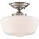 Regency Hill Schoolhouse Floating 12" Wide Nickel Opaque Ceiling Light