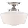 5_Regency Hill Schoolhouse Floating 12" Wide Nickel Opaque Ceiling Light more views