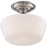 6_Regency Hill Schoolhouse Floating 12" Wide Nickel Opaque Ceiling Light more views