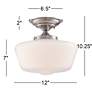 7_Regency Hill Schoolhouse Floating 12" Wide Nickel Opaque Ceiling Light more views