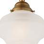 Regency Hill Schoolhouse Floating 7" Brass Frosted Glass Ceiling Light