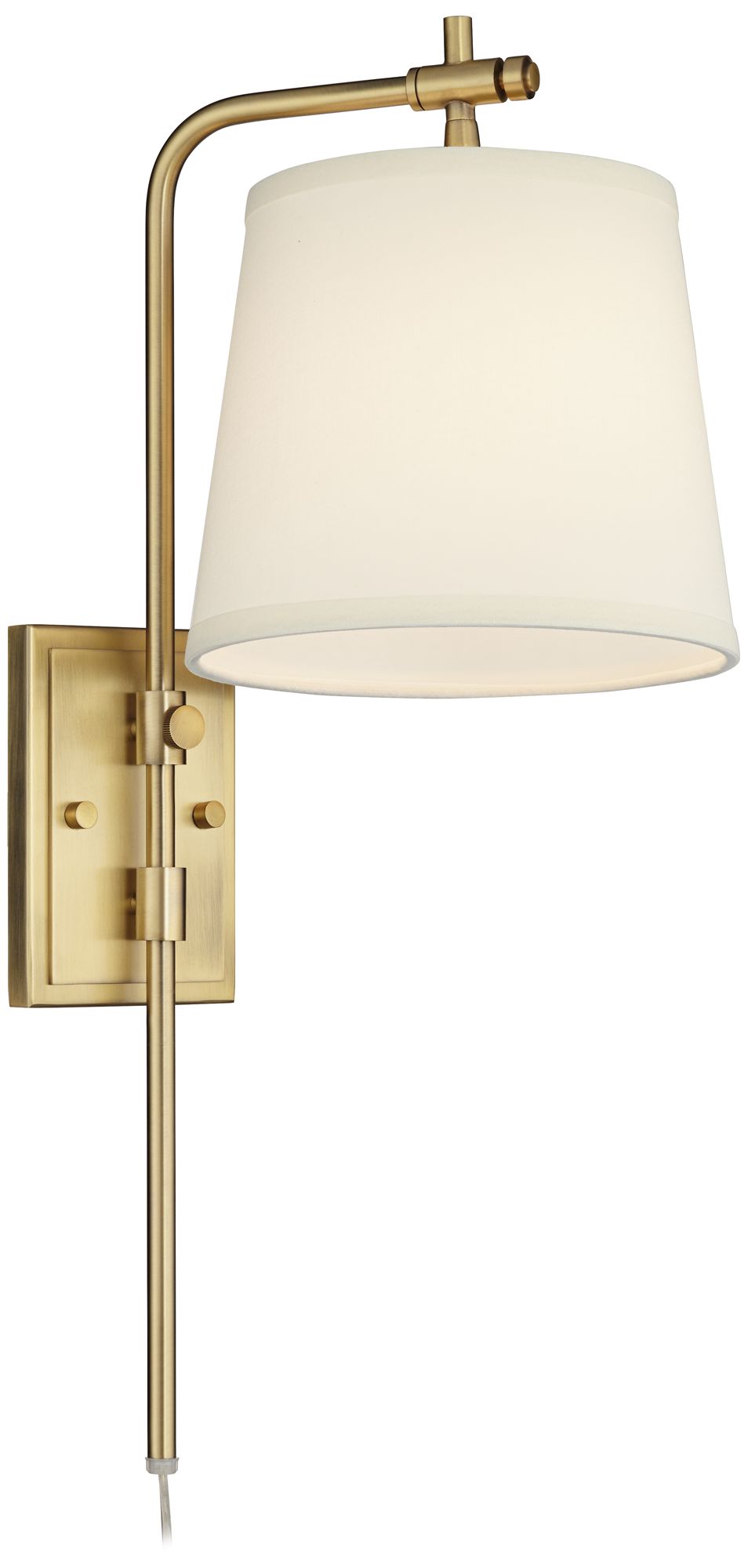 Image 6 Regency Hill Seline Warm Gold Adjustable Plug-In Wall Lamp with Dimmer more views