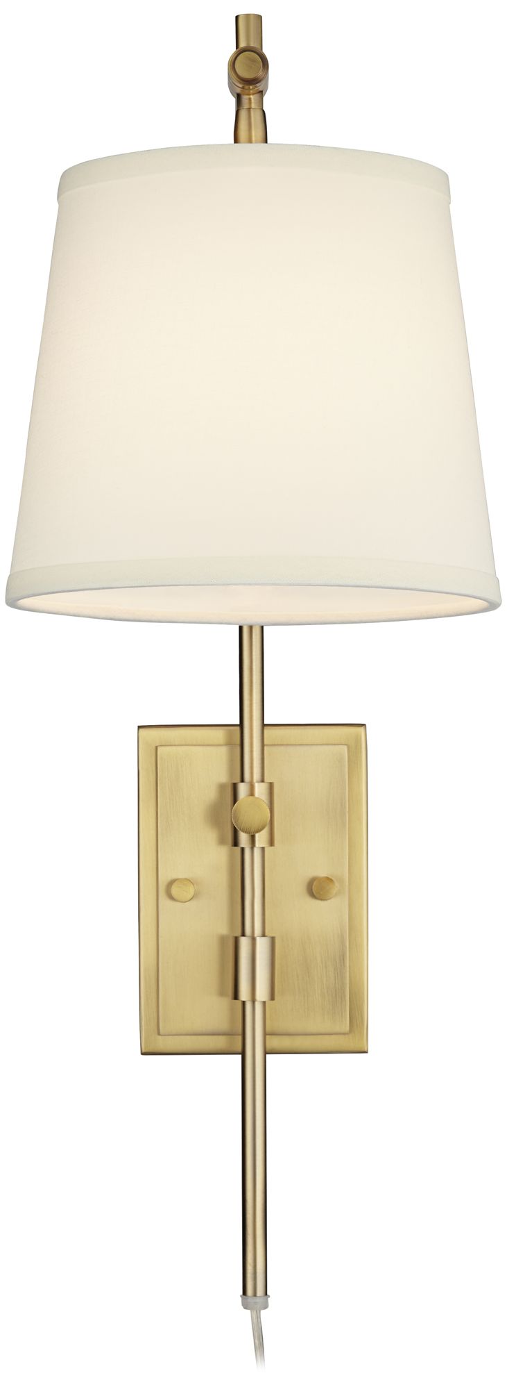 Image 7 Regency Hill Seline Warm Gold Adjustable Plug-In Wall Lamp with Dimmer more views