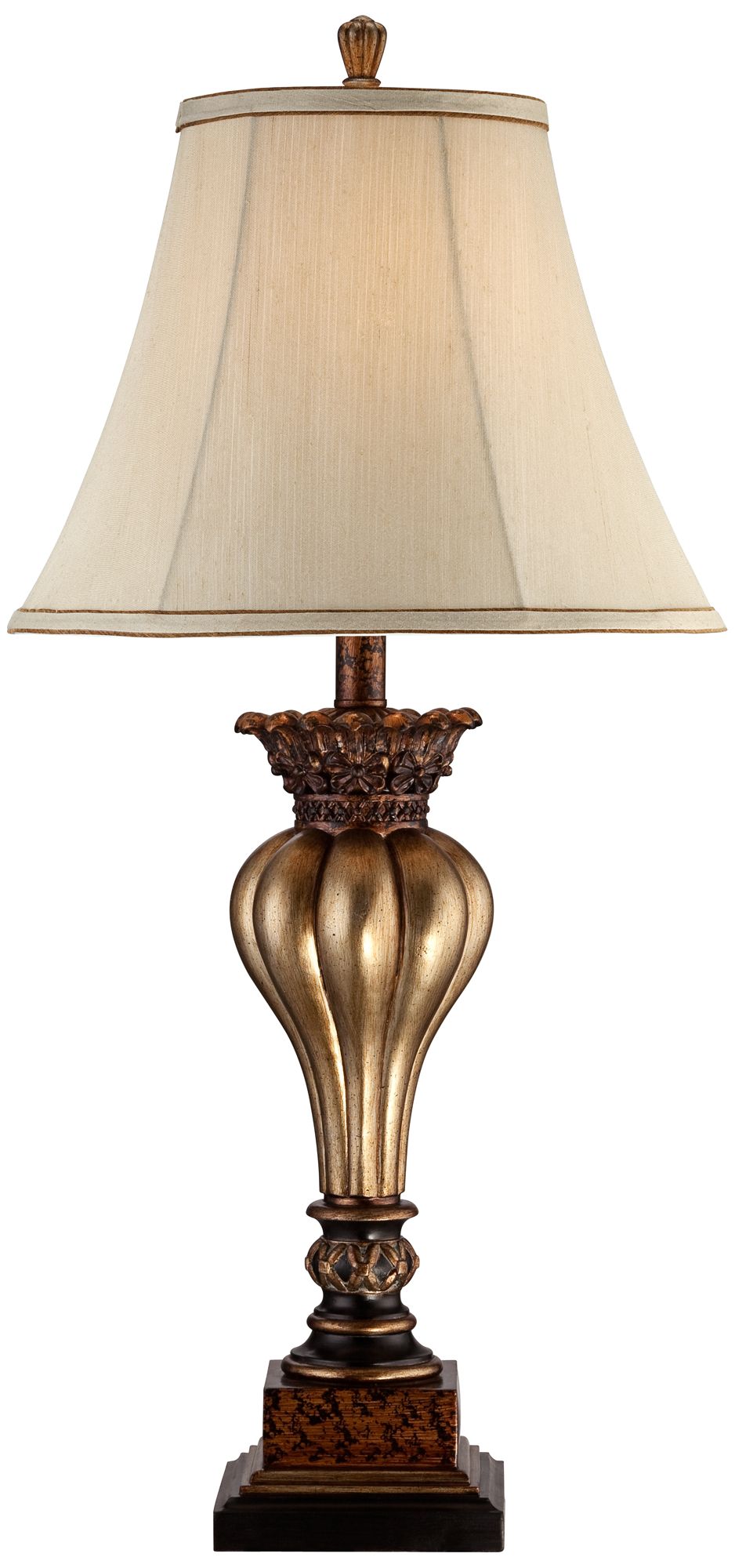 Regency Hill Senardo 30" Traditional Gold Table Lamp with USB Dimmer