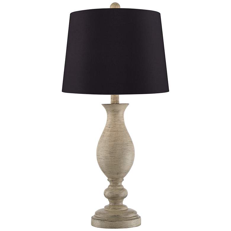 Image 6 Regency Hill Serena 27 1/2" Black Shade Faux Wood Lamps Set of 2 more views