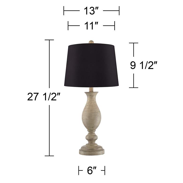 Image 7 Regency Hill Serena 27 1/2" Black Shade Faux Wood Lamps Set of 2 more views