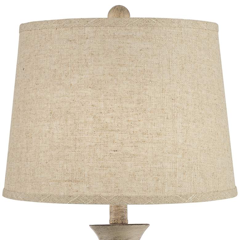 Image 2 Regency Hill Serena 27 1/2" Burlap Linen Faux Wood Lamps Set of 2 more views