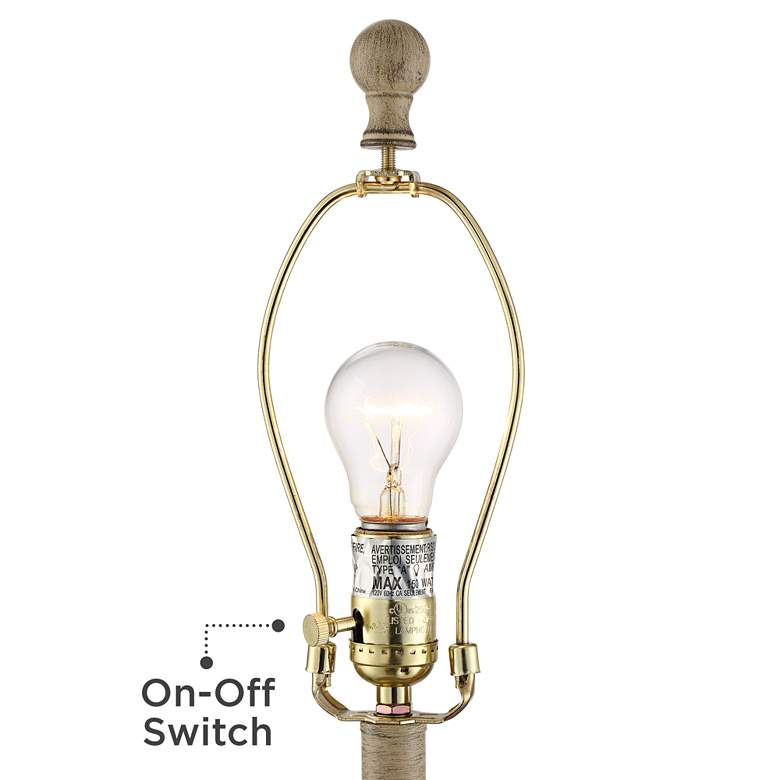 Image 3 Regency Hill Serena 27 1/2" Burlap Linen Faux Wood Lamps Set of 2 more views