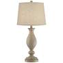 Regency Hill Serena Beige Gray Faux Wood Burlap Linen Table Lamps Set of 2