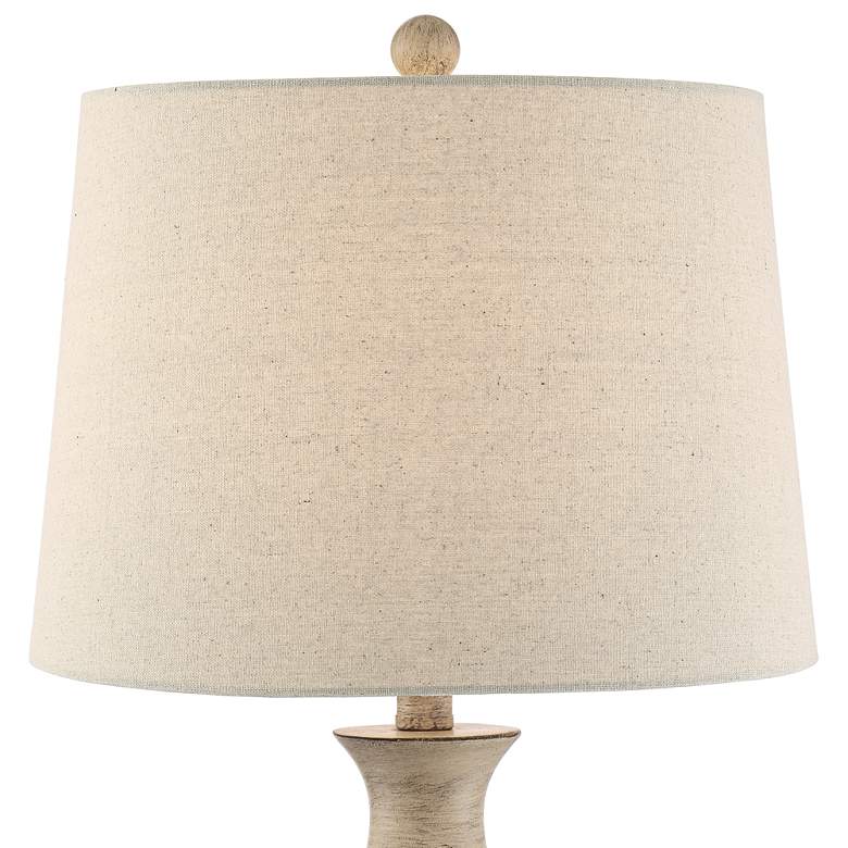 Image 3 Regency Hill Serena Beige Gray Wood Finish Table Lamps Set of 2 more views