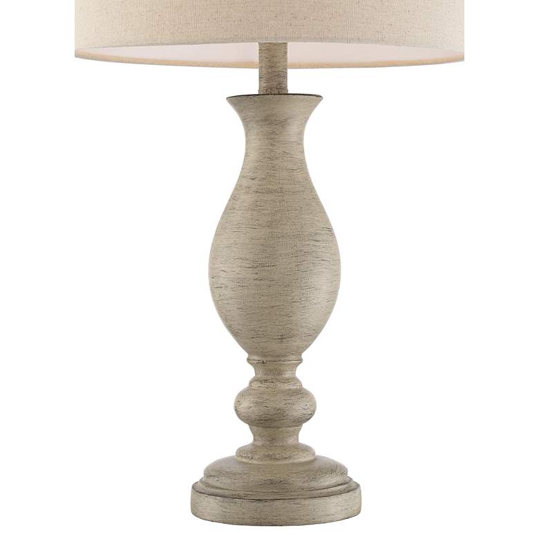 Image 4 Regency Hill Serena Beige Gray Wood Finish Table Lamps Set of 2 more views