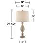 Regency Hill Serena Beige Gray Wood Finish Table Lamps Set of 2