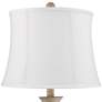 Regency Hill Serena Gray Faux Wood White Shade Table Lamps Set of 2