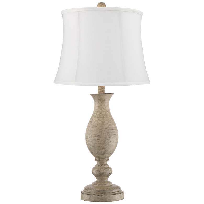 Image 6 Regency Hill Serena Gray Faux Wood White Shade Table Lamps Set of 2 more views