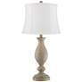 Regency Hill Serena Gray Faux Wood White Shade Table Lamps Set of 2