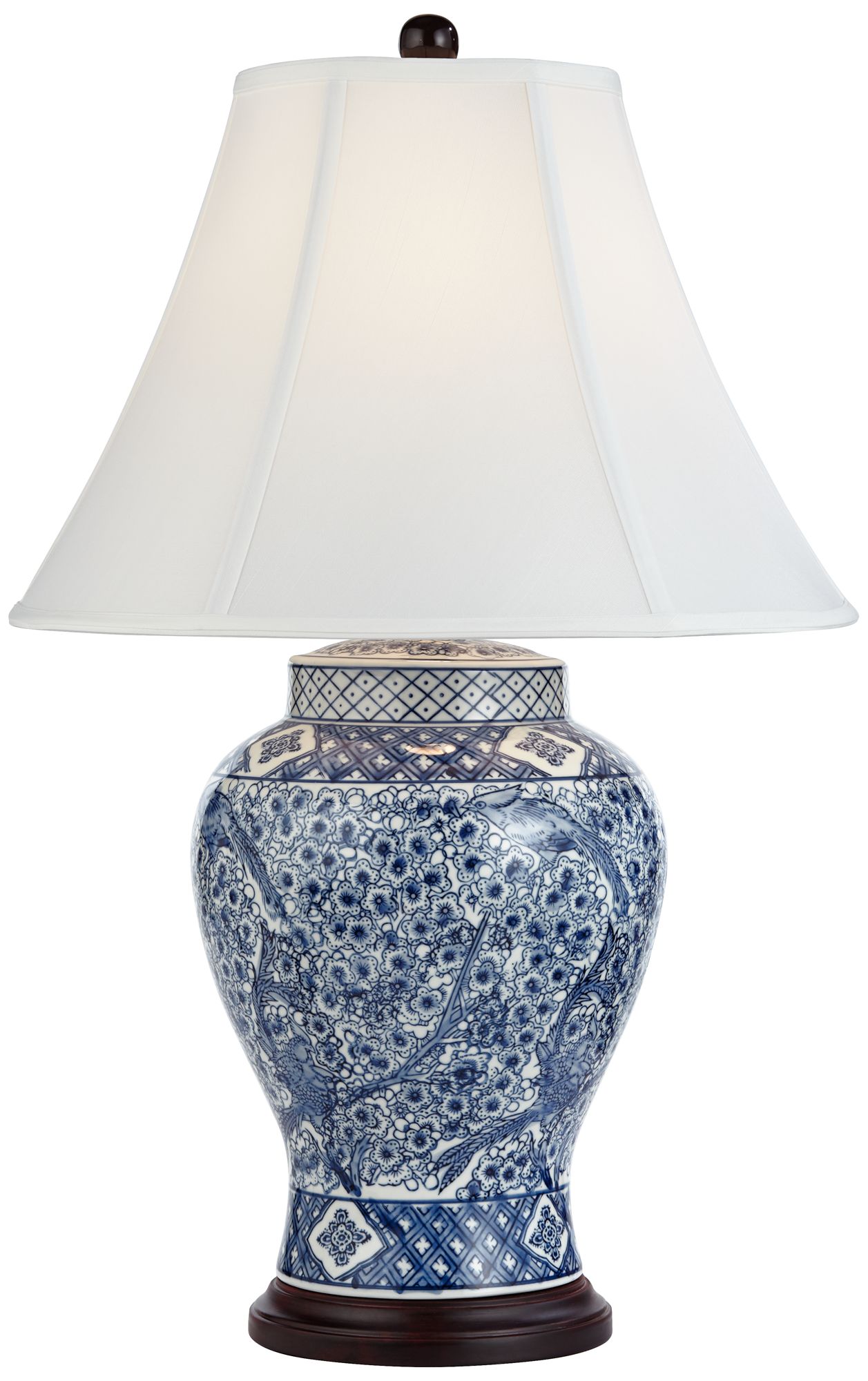 Image 3 Regency Hill Shonna Garden Bird 27" Blue White Porcelain Table Lamp