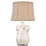 6_Regency Hill Sofia 22" Crackled Ivory Rustic Jar Ceramic Table Lamp more views