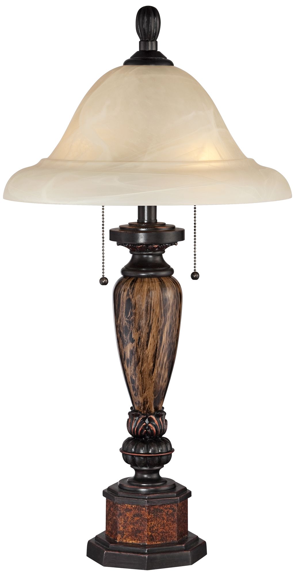 Regency Hill Sonnett 28" Traditional Bronze Alabaster Glass Lamp