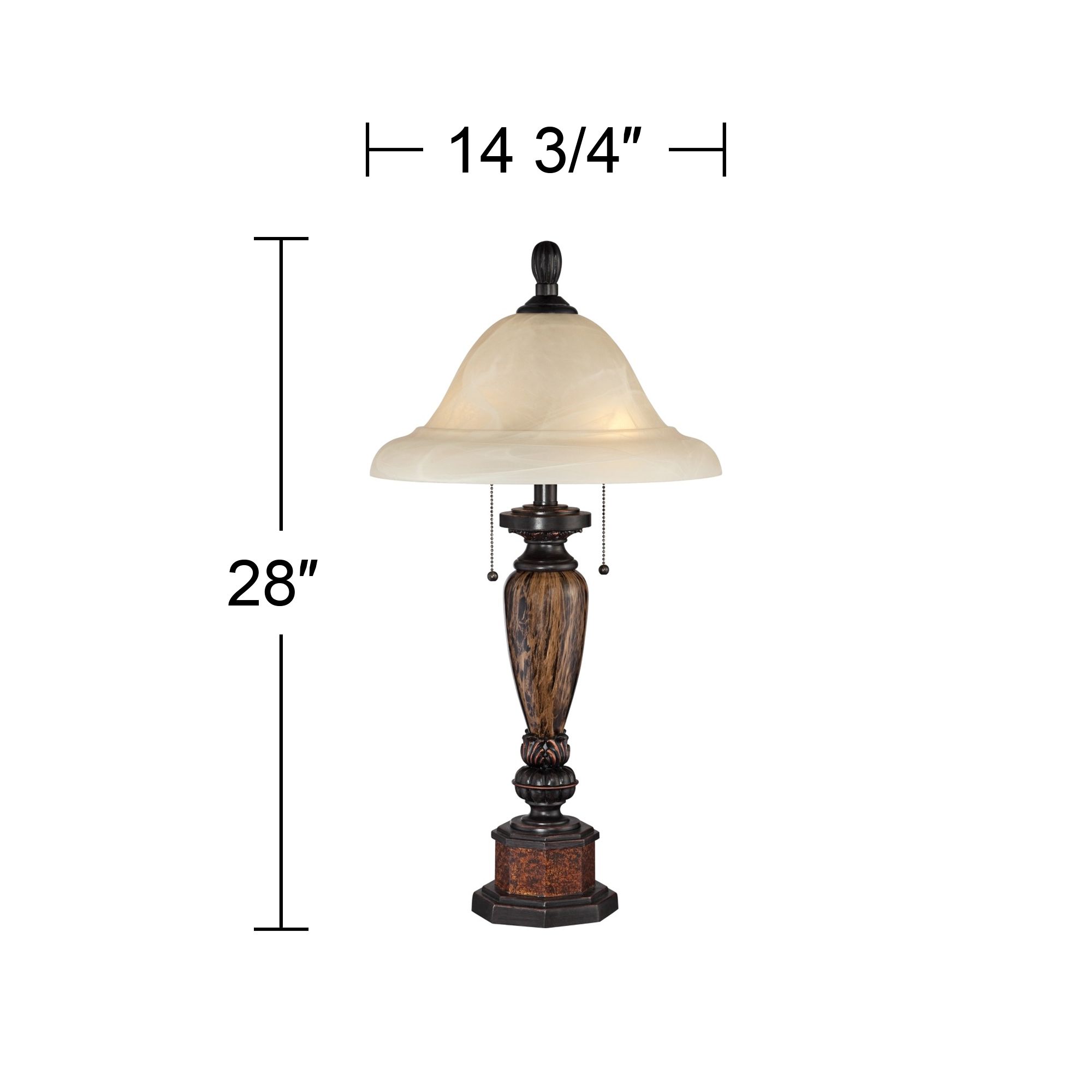 Image 4 Regency Hill Sonnett 28" Traditional Bronze Alabaster Glass Lamp more views