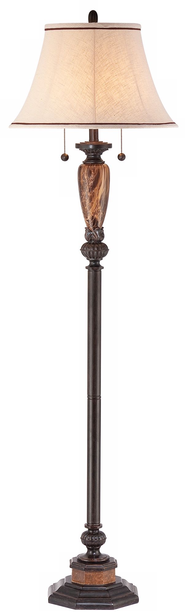 Regency Hill Sonnett 63 1/2" Traditional Twin Pull Chain Floor Lamp
