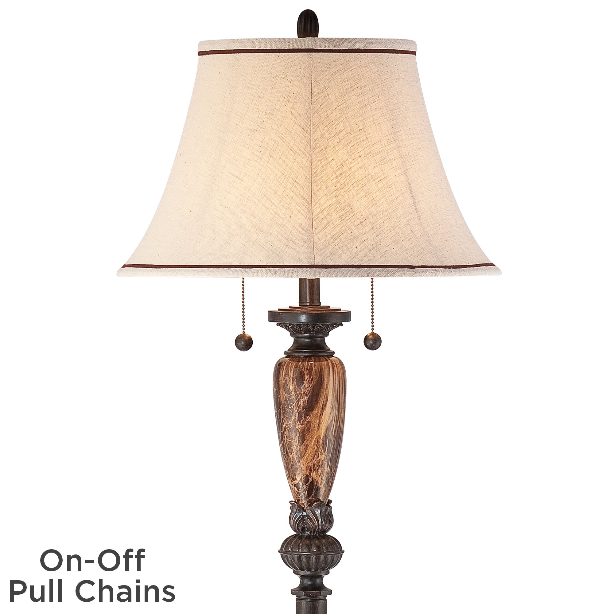 Image 5 Regency Hill Sonnett 63 1/2" Traditional Twin Pull Chain Floor Lamp more views