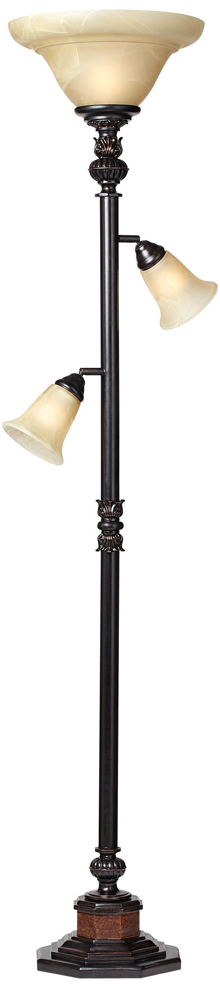 Regency Hill Sonnett 72" High 3-Light Torchiere Floor Lamp