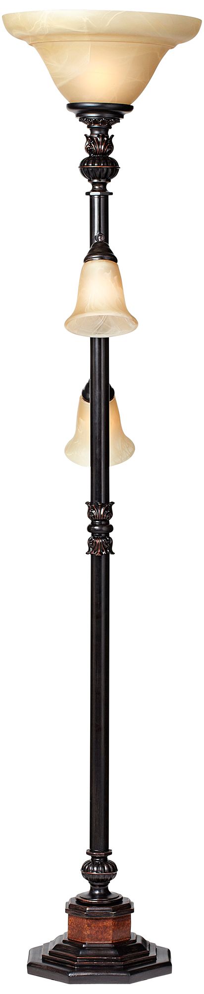 Regency Hill Sonnett 72" High 3-Light Torchiere Floor Lamp