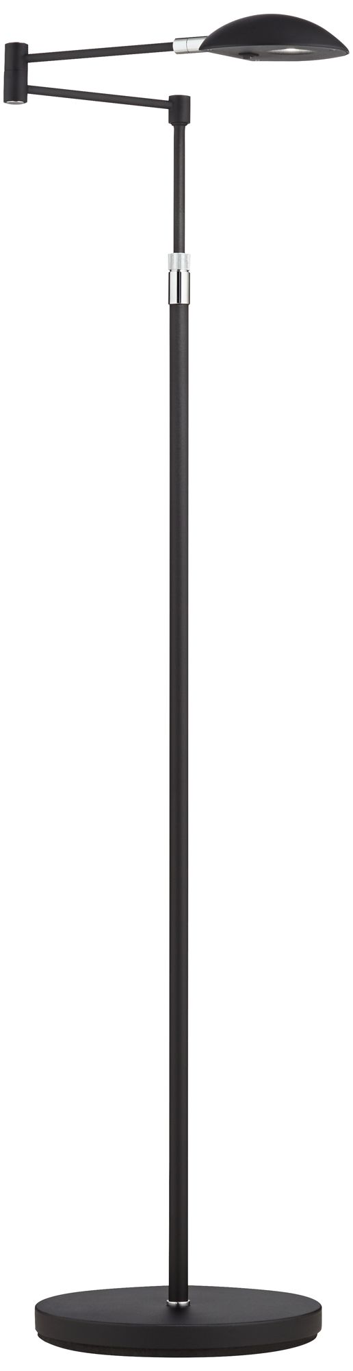 Regency Hill Sparta Adjustable Black Pharmacy Swing Arm LED Floor Lamp