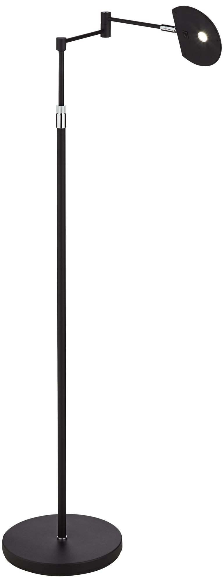 Regency Hill Sparta Adjustable Black Pharmacy Swing Arm LED Floor Lamp
