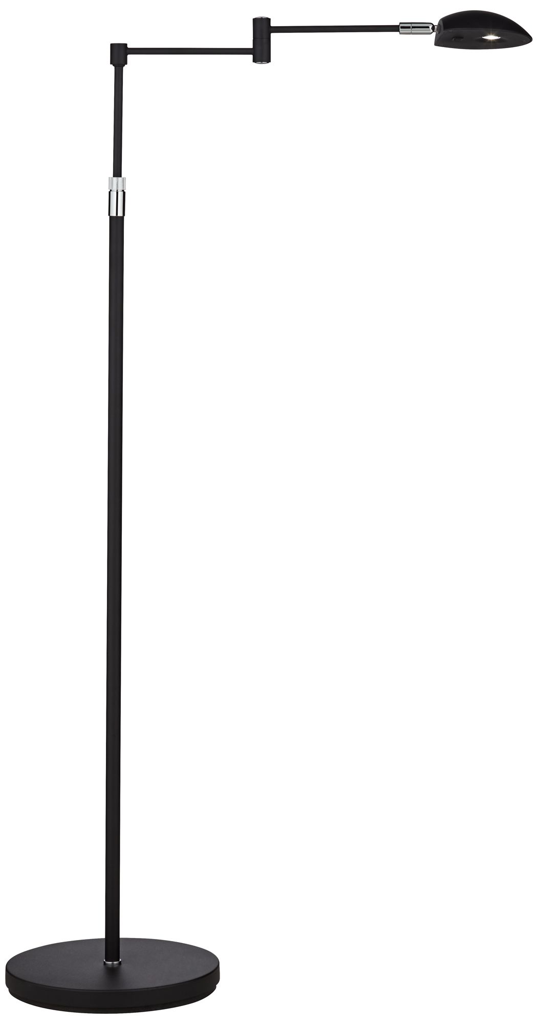 Regency Hill Sparta Adjustable Black Pharmacy Swing Arm LED Floor Lamp