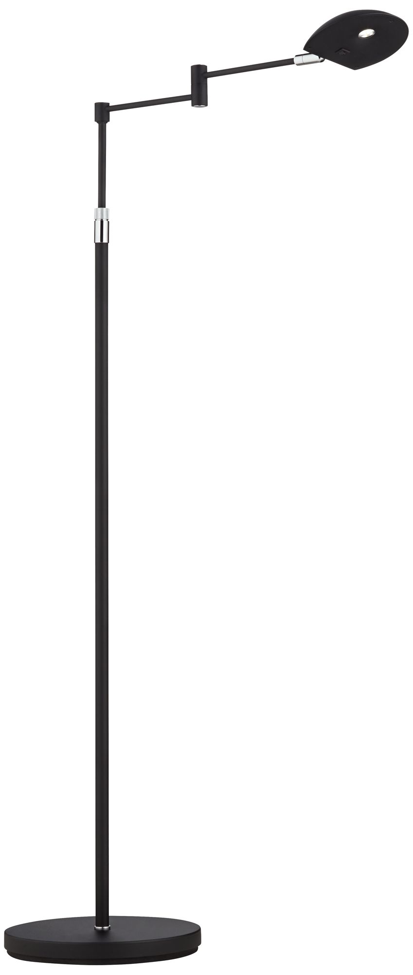 Regency Hill Sparta Adjustable Black Pharmacy Swing Arm LED Floor Lamp