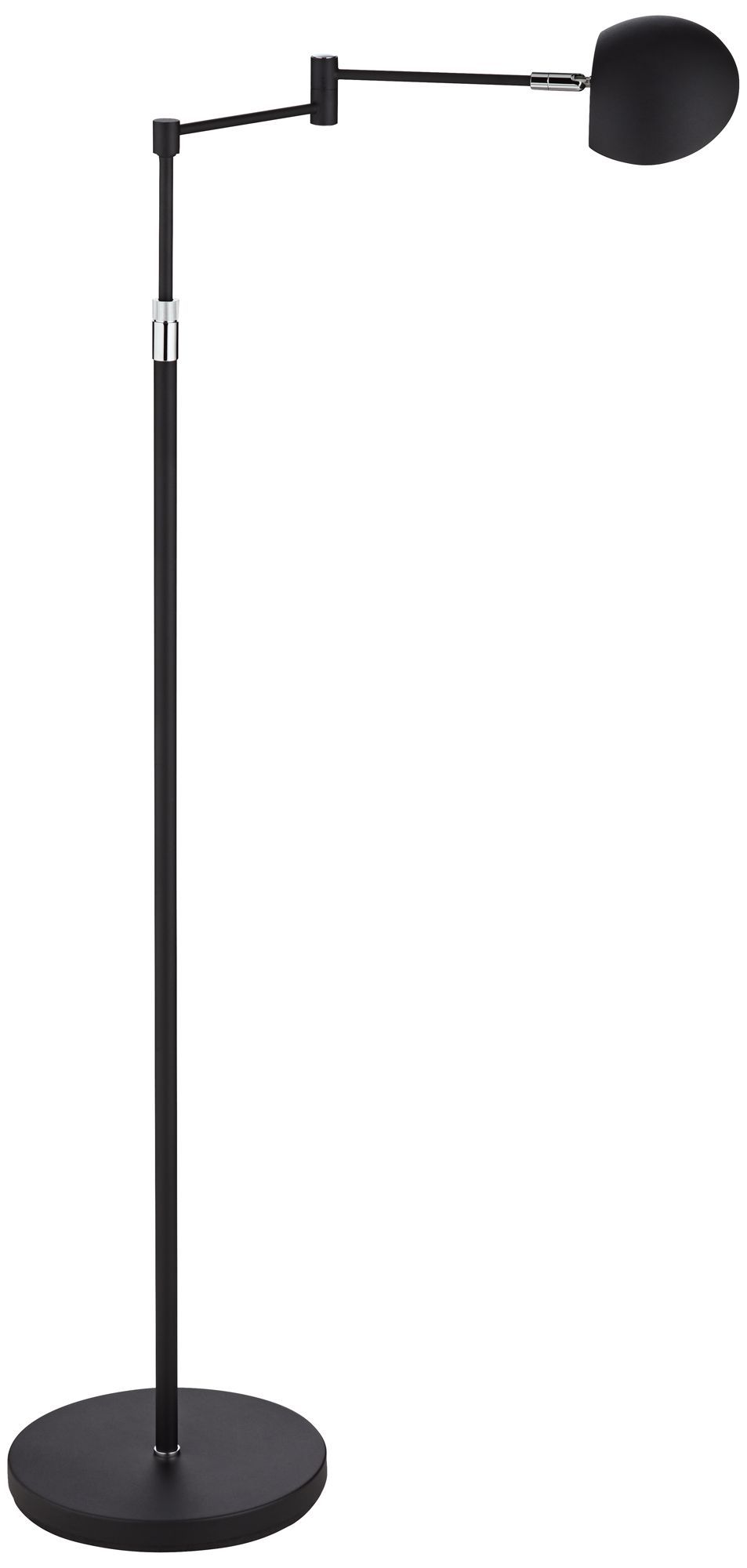 Regency Hill Sparta Adjustable Black Pharmacy Swing Arm LED Floor Lamp