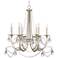 Regency Hill Strand 28" Silver Leaf and Crystal 6-Light Chandelier