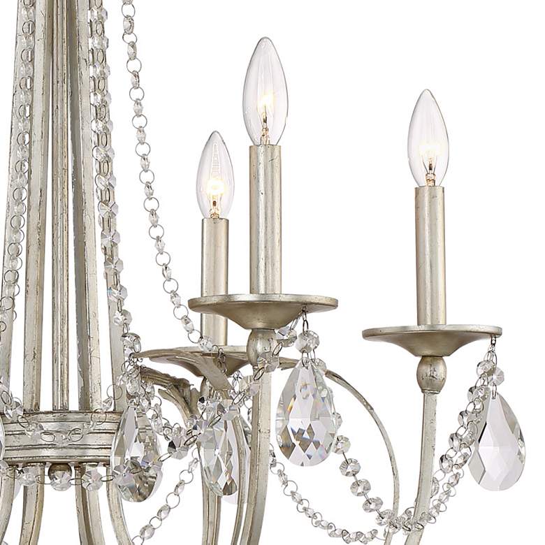 Image 3 Regency Hill Strand 28 inch Silver Leaf and Crystal 6-Light Chandelier more views