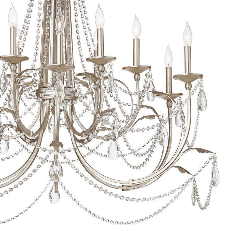 Image 4 Regency Hill Strand 46" Traditional Silver Leaf 12-Light Chandelier more views