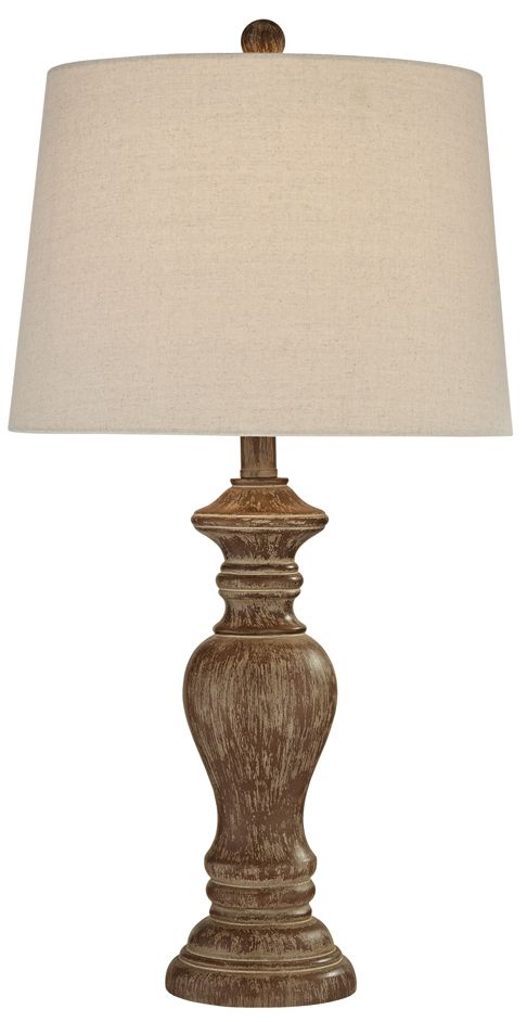 Image 2 Regency Hill Sutton Faux Walnut Wood Finish Table and Floor Lamp Set more views
