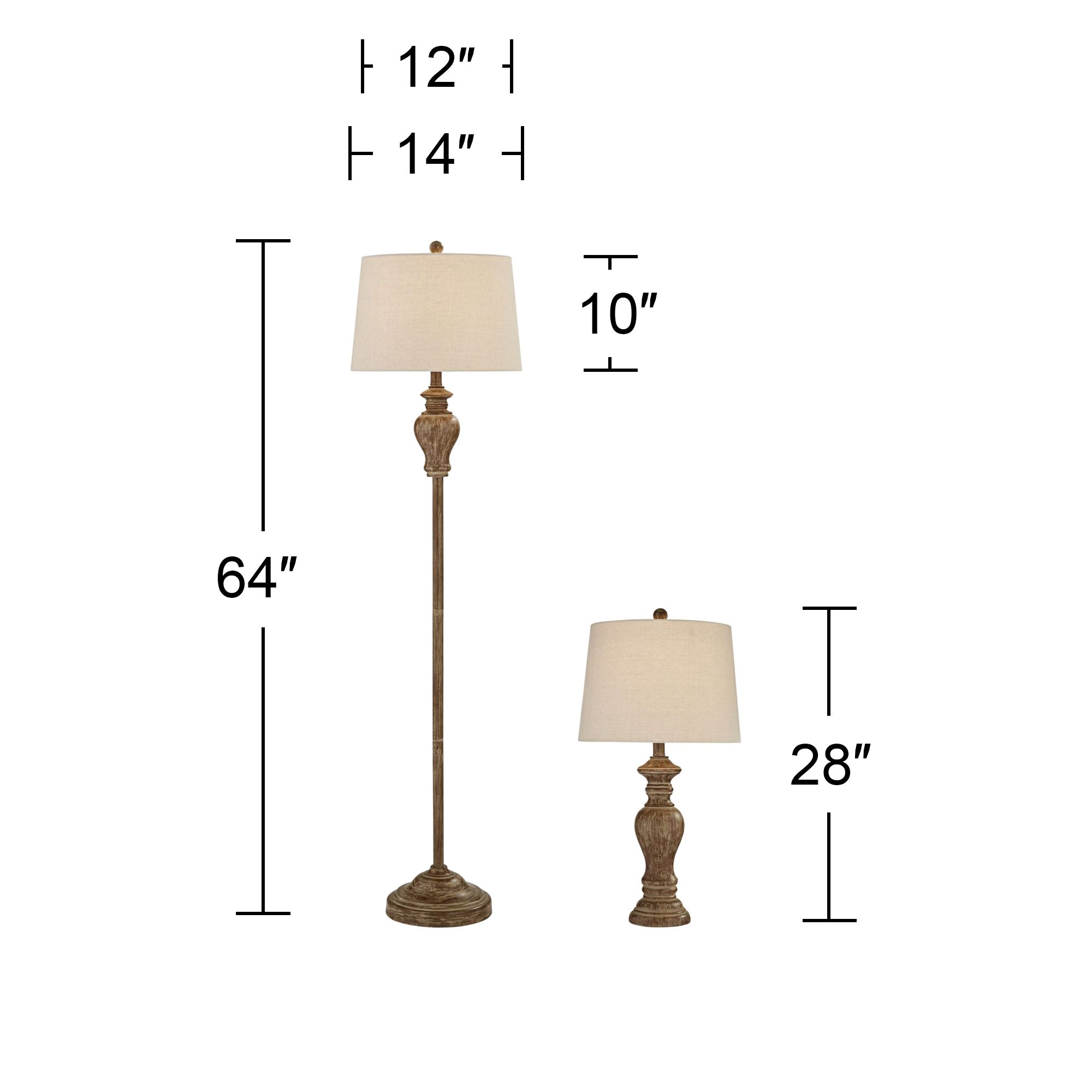 Image 4 Regency Hill Sutton Faux Walnut Wood Finish Table and Floor Lamp Set more views