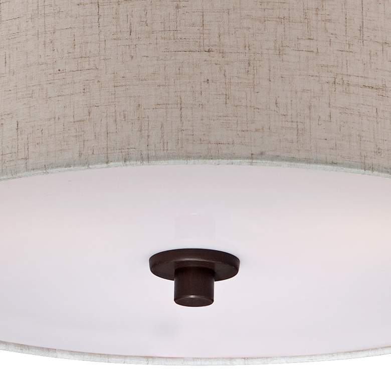 Image 3 Regency Hill Sylvan 14 inch Wide Modern Oatmeal Fabric Drum Ceiling Light more views