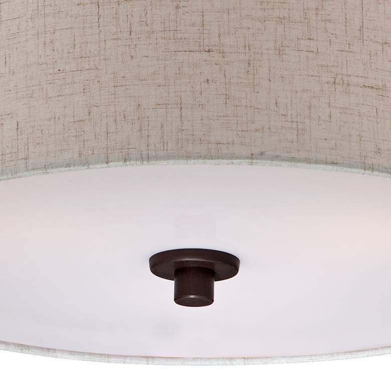 Image 3 Regency Hill Sylvan 14" Wide Modern Oatmeal Fabric Drum Ceiling Light more views