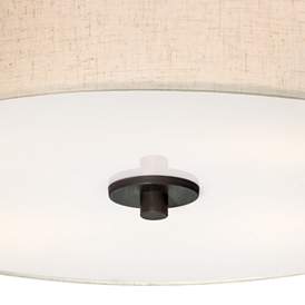 Image3 of Regency Hill Sylvan 18" Wide Oatmeal Drum Ceiling Light more views