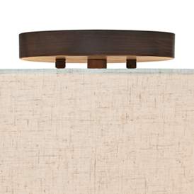 Image4 of Regency Hill Sylvan 18" Wide Oatmeal Drum Ceiling Light more views