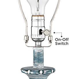 Image5 of Regency Hill Tanya 26.5" Blue Wash Table Lamps Set of 2 with Dimmers more views