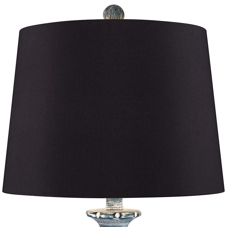 Image 2 Regency Hill Tanya 26 1/2" Blue Wash Black Shade Table Lamps Set of 2 more views