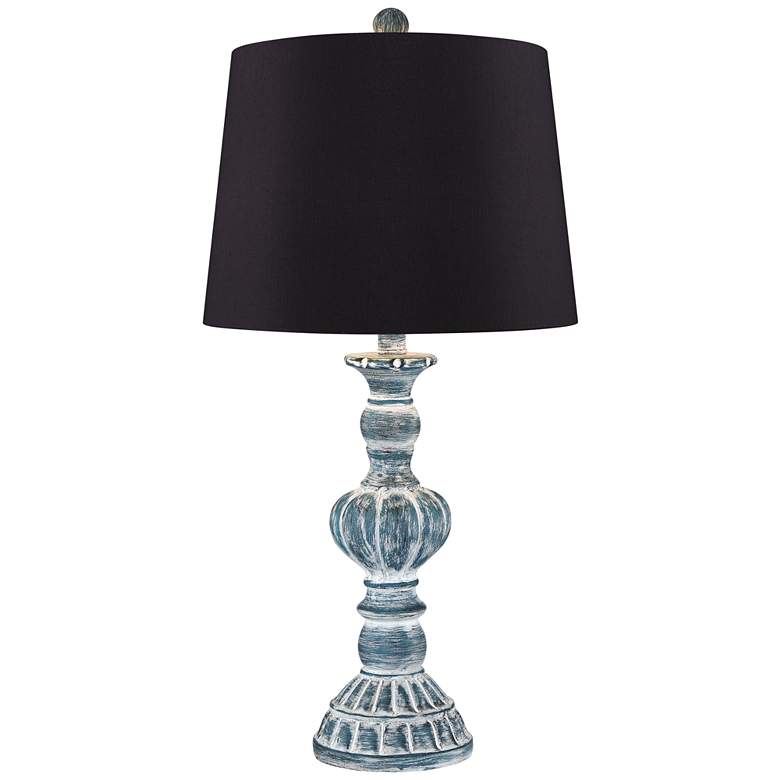 Image 6 Regency Hill Tanya 26 1/2" Blue Wash Black Shade Table Lamps Set of 2 more views